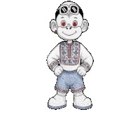 a cartoon character wearing sunglasses and shorts is standing with his hands on his hips