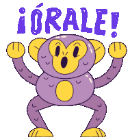 a cartoon monkey with a surprised look on its face and the words orale written above it