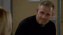 Nick Smiles As Leanne Leans Down Then Nick Sadly Frowns Coronation Street Made By The Talk Of The Street GIF