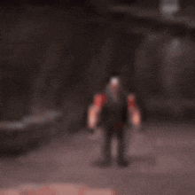 a blurry picture of a person standing in a dark room