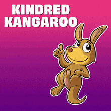 a cartoon kangaroo giving a thumbs up with the words kindred kangaroo behind it