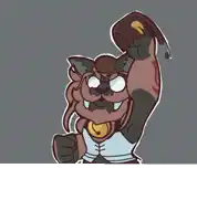 a cartoon drawing of a cat with glasses and a beard