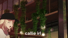 a picture of a girl with the words callie irl written on it