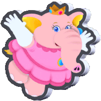 Elephant Peach Princess Peach Sticker - Elephant Peach Princess Peach Standee Stickers