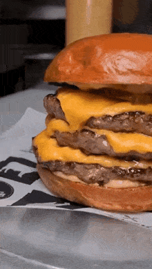 Triple Cheeseburger Food GIF - Triple Cheeseburger Food Cheeseburger GIFs