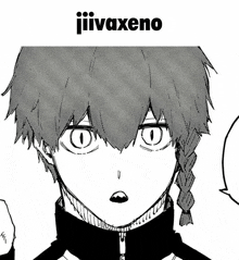a black and white drawing of a girl with the word jiivaxeno above her head