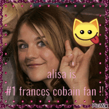 alisa is # 1 frances cobain fan in a picture frame