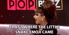 Thats Where The Little Snake Emoji Came Bianca Del Rio GIF - Thats Where The Little Snake Emoji Came Bianca Del Rio Popbuzz GIFs