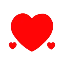a large red heart is surrounded by smaller red hearts