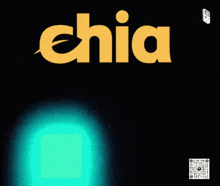 a black background with yellow letters that say chia