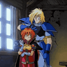 a man and a girl are standing next to each other