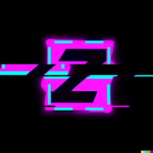 the letter z is glowing in the dark with a glitch effect .