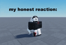 a cartoon character is laying on the ground with the words my honest reaction