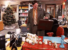 Dwight'S Desk GIF - Theoffice Dwight Holiday GIFs