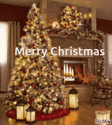 Merry Christmas Christmas Tree GIF - Merry Christmas Christmas Tree Fireplace GIFs