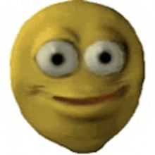 a yellow smiley face with big eyes and a smile on it .
