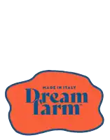 a made in italy dream farm logo with a tree and flower
