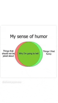 a pie chart showing the difference between things that should not be joked about and things i find funny