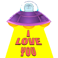 Alien Love Sticker - Alien Love Wow Stickers