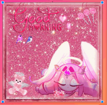 a good morning card with a pink angel