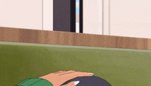 a drawing of a person laying on a couch