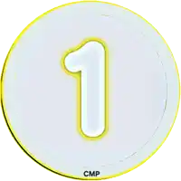 a white circle with a yellow border and the number 1 inside