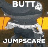 a picture of a shark with the words butt jumpscare on the bottom