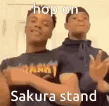 Hop On Sakura Stand GIF - Hop On Sakura Stand Hop On Sakura Stand GIFs