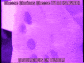 a purple background with the words " cheese glorious cheese tv ad slowed slowlicious on tumblr "