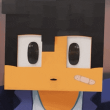 a close up of a person 's face with a bandage on it