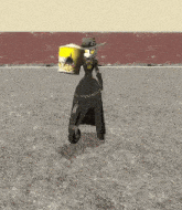 a cartoon character is holding a can of popcorn