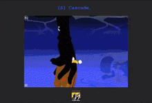 a computer screen shows a drawing of a bird with the words [ s ] cascade below it