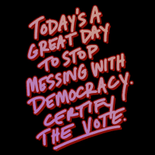 Todays A Great Day To Stop Messing With Democracy Democracy GIF - Todays A Great Day To Stop Messing With Democracy Democracy Certify The Vote GIFs