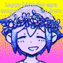 a cartoon of a girl with a flower crown on her head