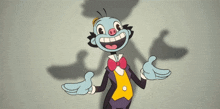 a cartoon character making a funny face with his hands on his head