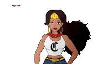 a cartoon drawing of a woman with the words super chola on the bottom