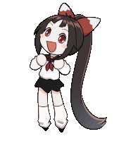 a cartoon drawing of a girl with red eyes