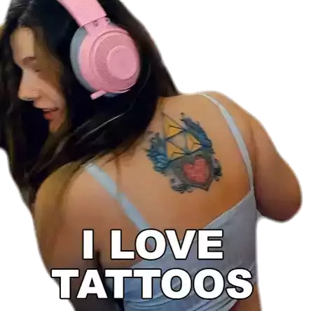 I Love Tattoos Delightfullydani Sticker - I Love Tattoos Delightfullydani Showing Off Tattoos Stickers