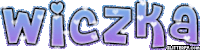 the word wicka is written in purple and blue