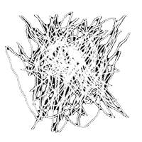 a black and white drawing of a strange looking object on a white background