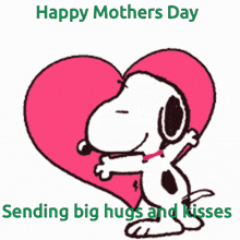 snoopy mothers day hugs hearts