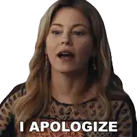 a woman says i apologize while wearing a leopard print top