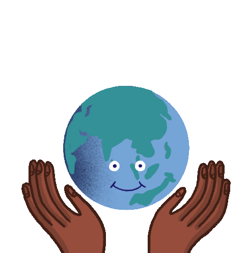 Happy Earth Day Hands Holding Earth Sticker