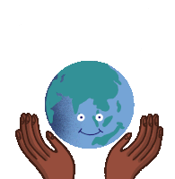 Happy Earth Day Hands Holding Earth Sticker - Happy Earth Day Earth Day Happy Earth Stickers