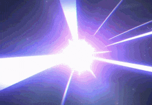 a purple and white light is coming out of a hole