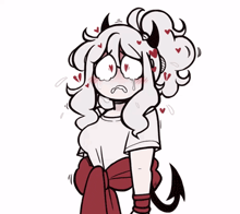 a drawing of a girl with horns and a tail