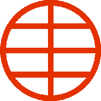 a red and white circle with a cross in the middle