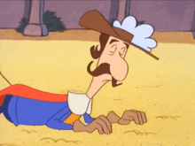 a cartoon character is laying on the ground with his eyes closed