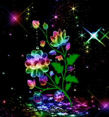 a painting of a flower with the name j.s.san on the bottom