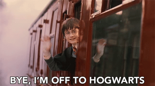 bye-im-off-to-hogwarts-harry-potter.gif